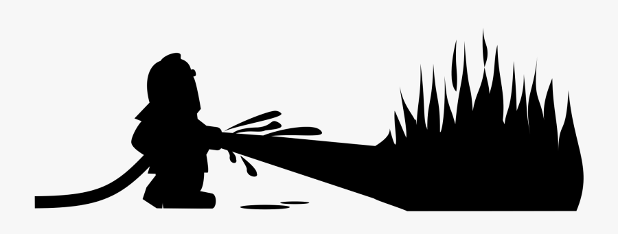 Firefighter Silhouette Cliparts - Firefighter, Transparent Clipart
