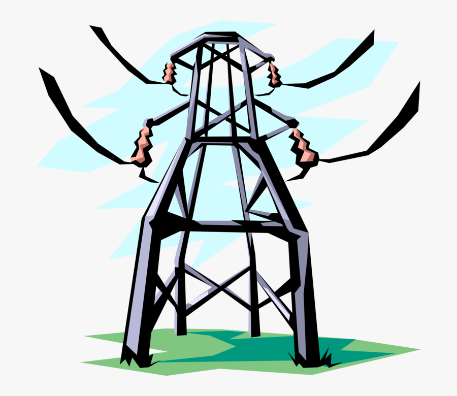 Vector Illustration Of Transmission Tower Carries Electrical - Energia Eletrica Png, Transparent Clipart