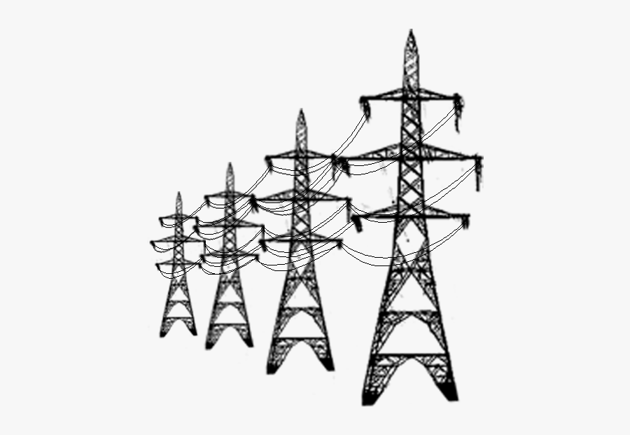 Transmission Tower Silhouette, Transparent Clipart