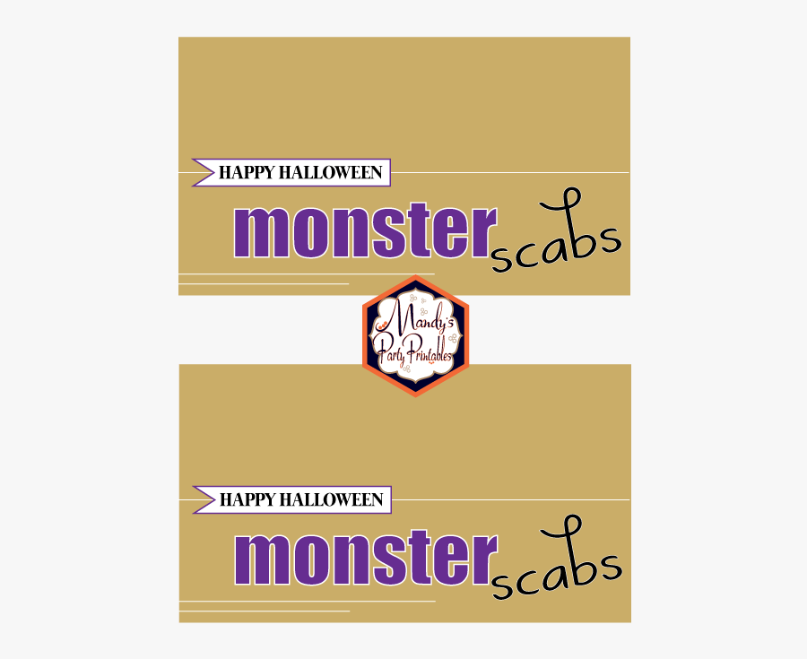 Monster Scabs Halloween Treatbag Toppers Via Mandy"s - Poster, Transparent Clipart