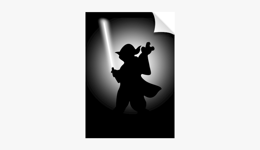 Yoda Silhouette Palpatine Black And White - Yoda Silhouette, Transparent Clipart