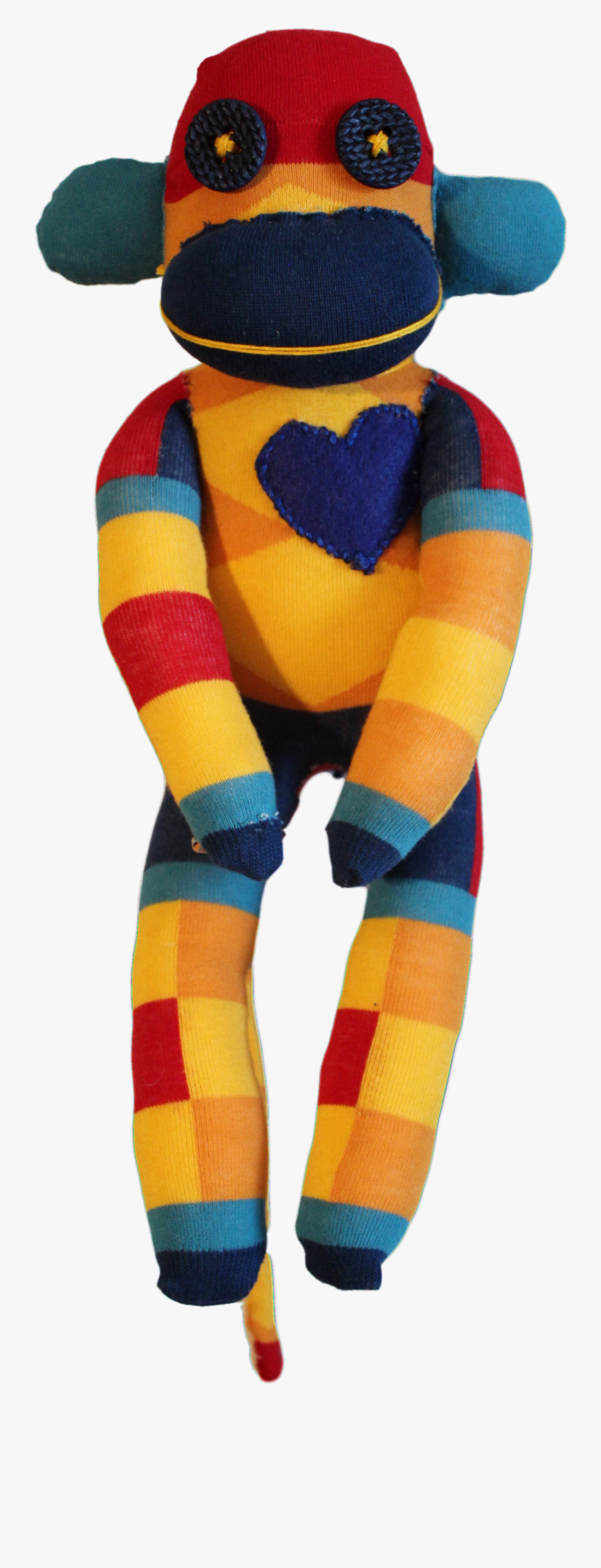 Handmade Sock Monkey Plush Toy With Funky Pattern Socks - Tights, Transparent Clipart