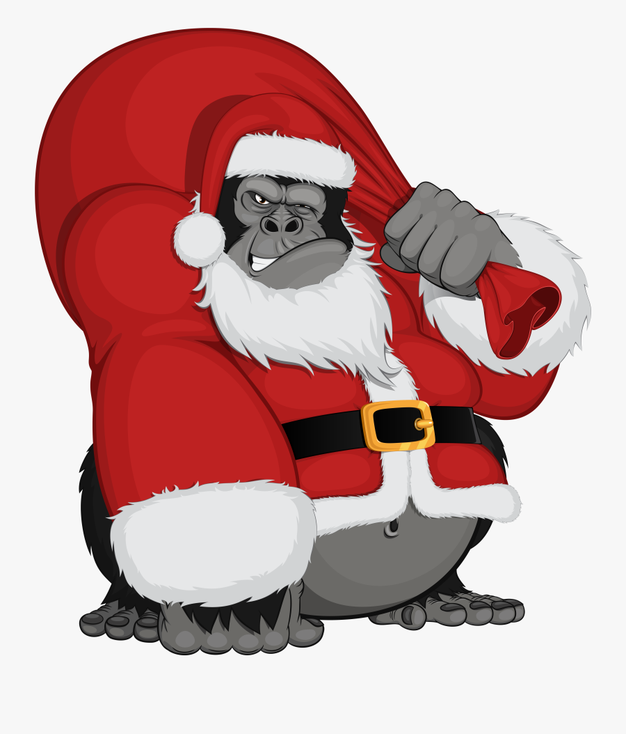 Monkey Santa Png Clipart Image - Santa Monkey Png, Transparent Clipart