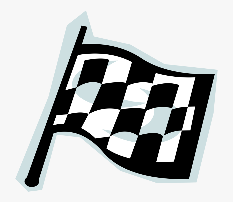 Checkered Vector Race Flag, Transparent Clipart