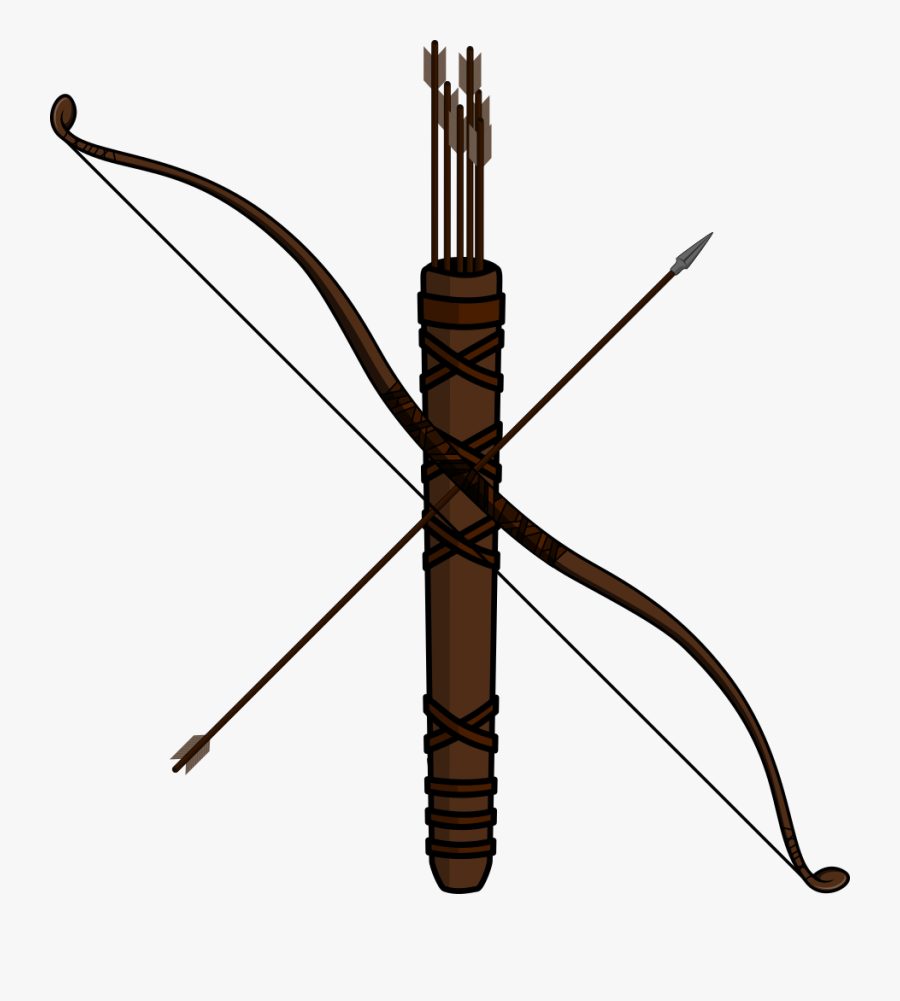 Bow And Arrow,ranged Weapon,weapon - Bow And Quiver Png, Transparent Clipart