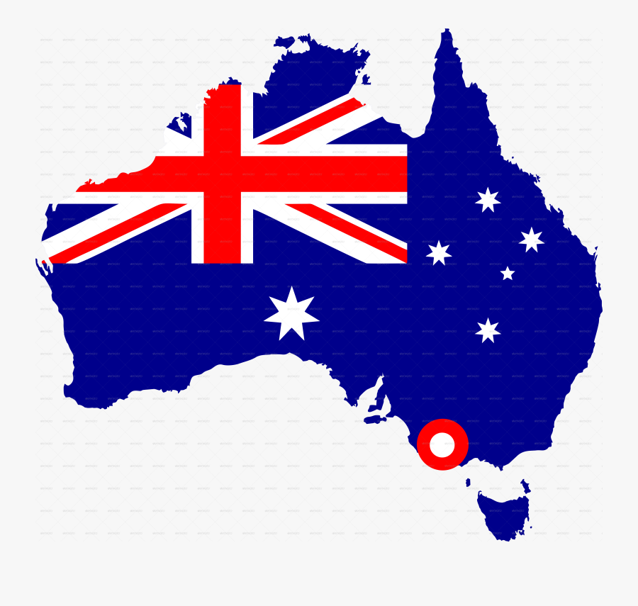 Transparent Checkered Flag Png - Australian Flag Country Shape, Transparent Clipart