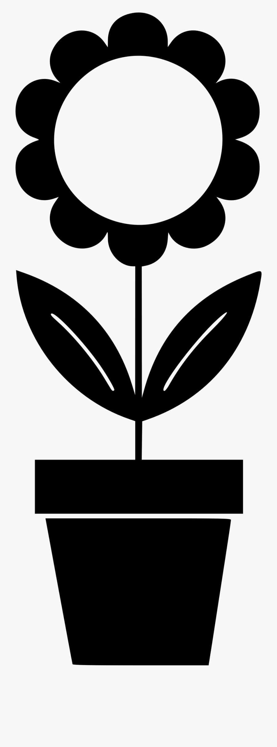 Transparent Potted Plant Png - Flower Pot Png Black And White, Transparent Clipart