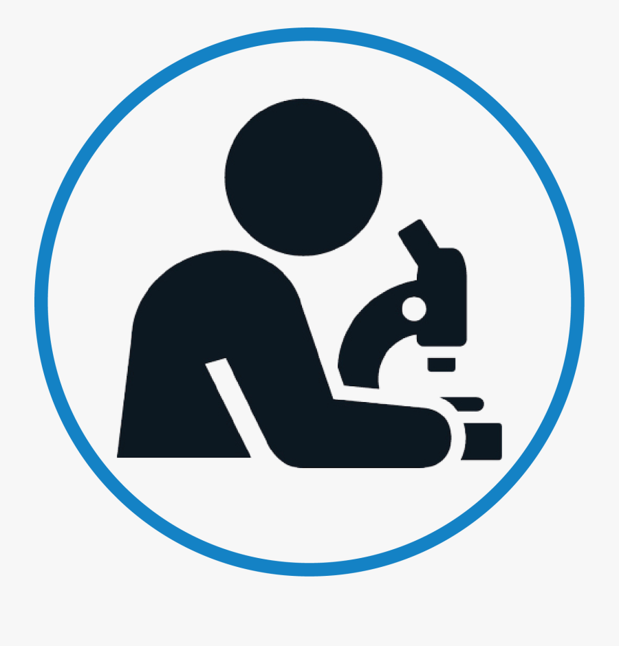 Person Looking Into A Microscope - Looking Through Microscope Icon, Transparent Clipart