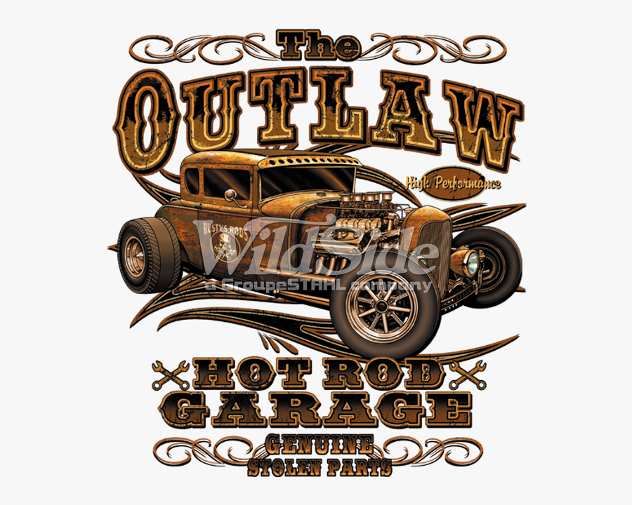 The Outlaw Hot Rod Garage Genuine Stolen Parts - T-shirt, Transparent Clipart