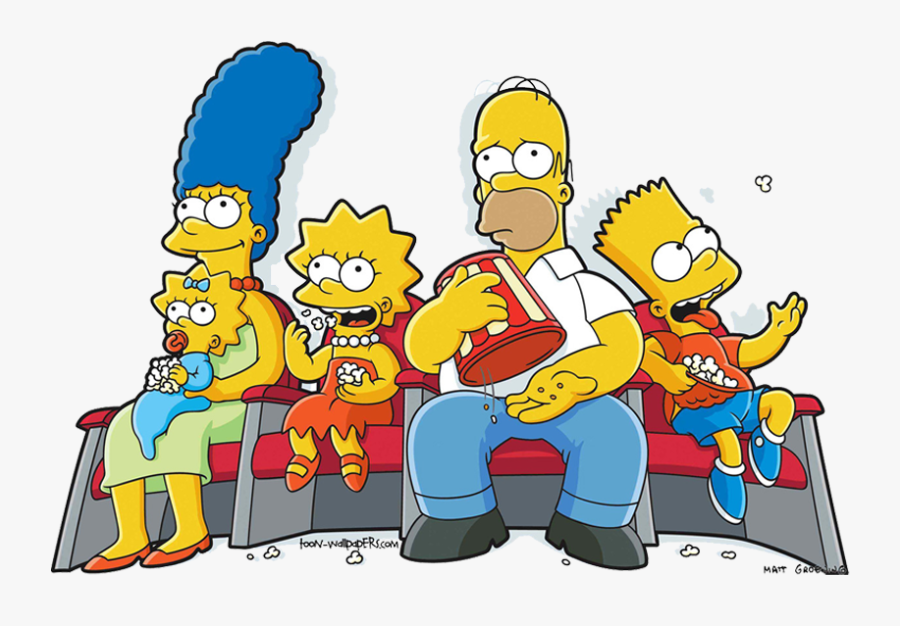 Los Simpson Viendo Una Pelicula, Transparent Clipart