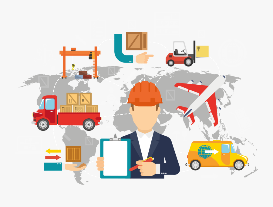 Clip Art Logistics Technique Transport Bed - World Map, Transparent Clipart