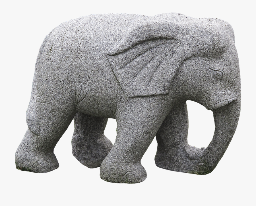 Elephant, Stone Figure, Sculpture, Artwork, Sculptor - Stone Carving, Transparent Clipart