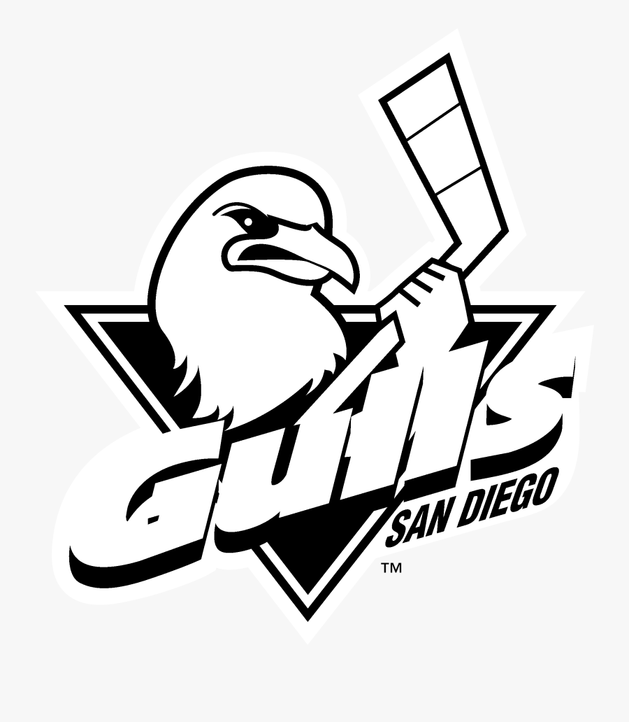 San Diego Gulls Logo Black And White - San Diego Gulls, Transparent Clipart