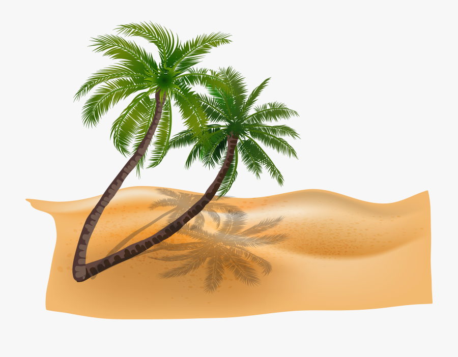 Vector Material Plant Coconut Trees Beach Beach - Coconut Tree Beach Vector, Transparent Clipart
