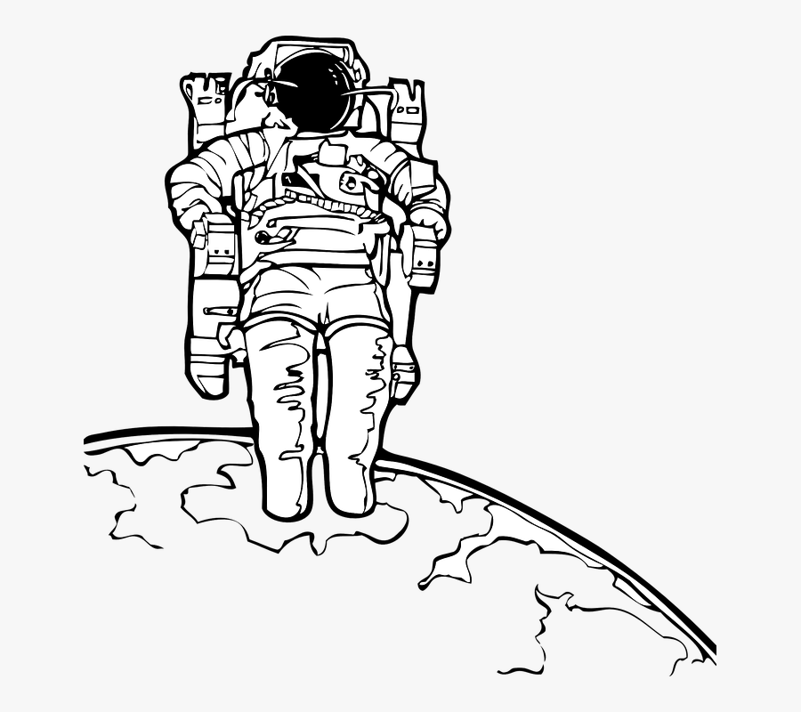 Astronaut On The Moon Png - Astronaut Clipart Black And White, Transparent Clipart