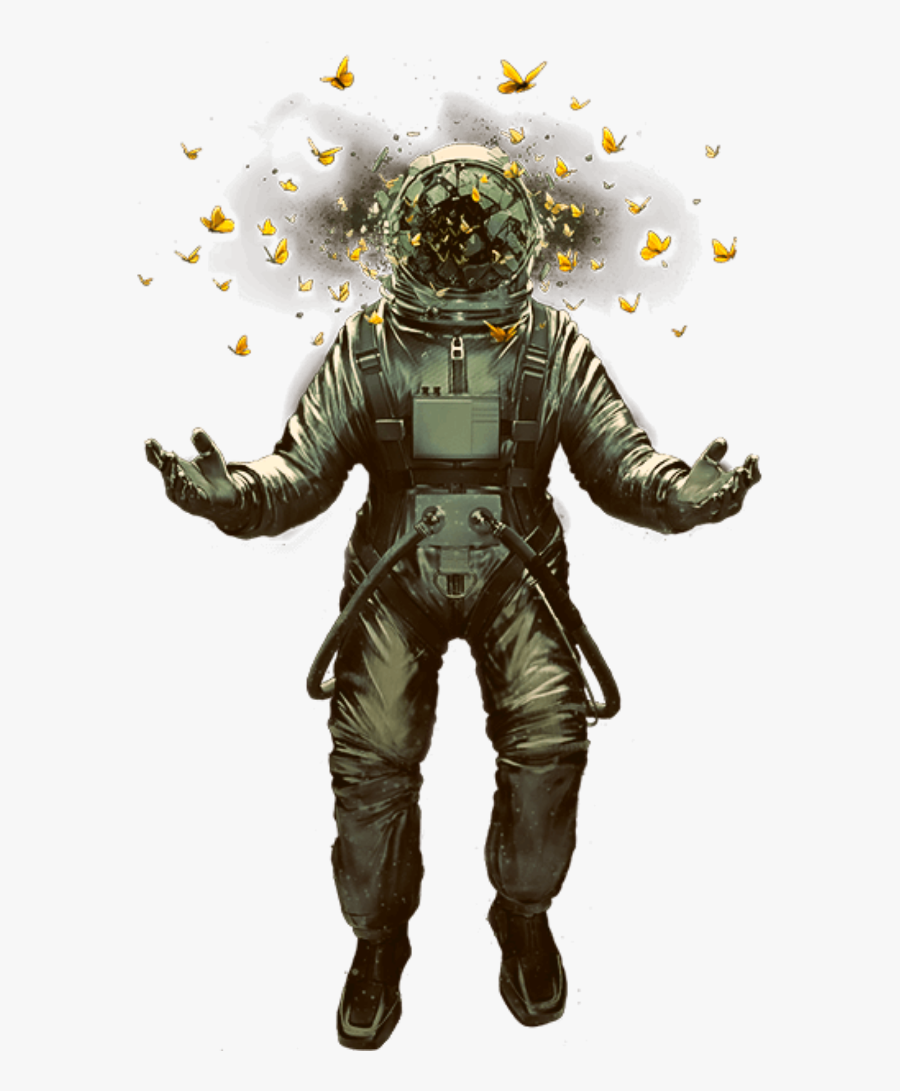#edits #astronaut #spaceman #butterflies #outerspace - Man In Space Png, Transparent Clipart