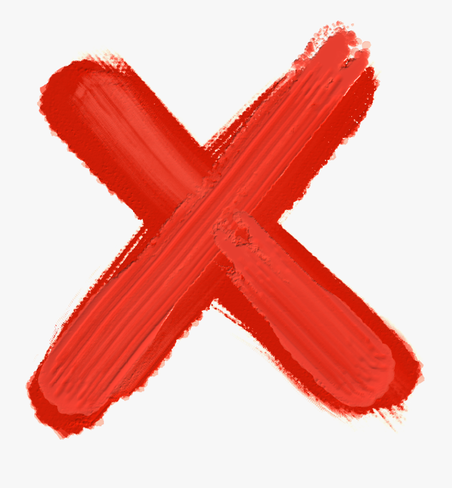 X No Negative Dont Forbidden Private Closed Ex Cross - Red Paint Cross Png, Transparent Clipart