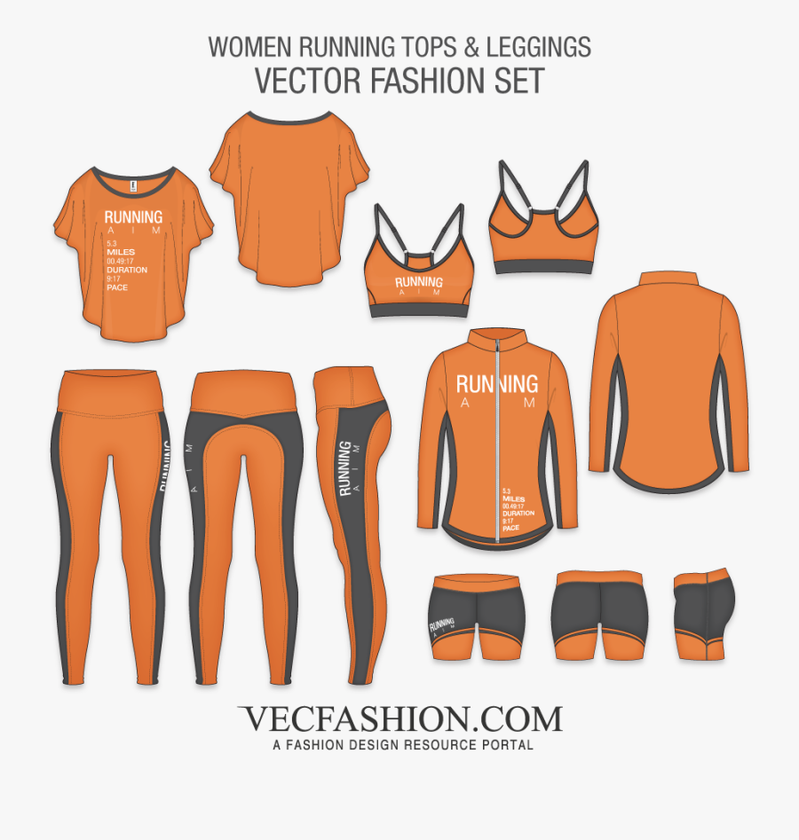 Vector Apparelclothing Templates - Tops Leggings Vector, Transparent Clipart