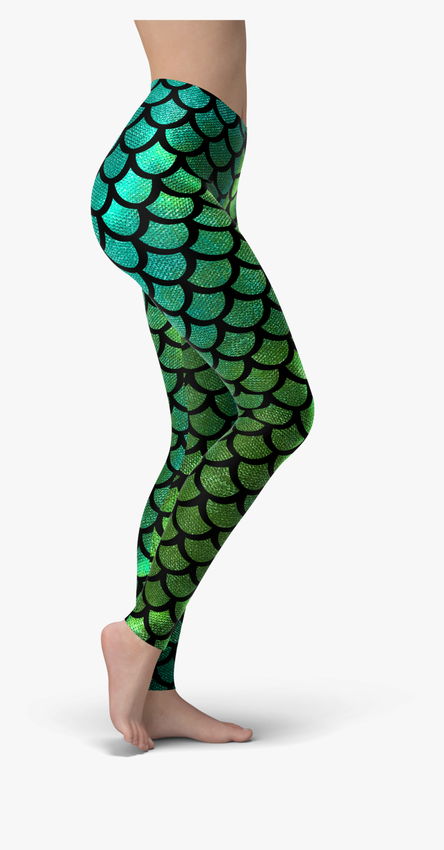 Mermaid Tail Green Leggings - Leggings, Transparent Clipart