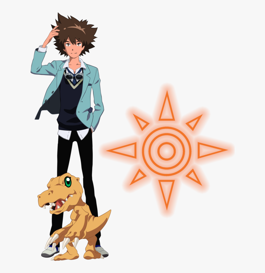 Taichi And Agumon By Narusailor - Tai And Agumon, Transparent Clipart