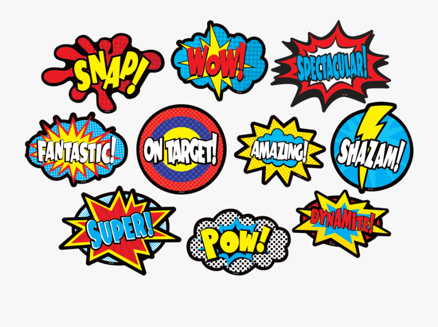 Clingy Thingies Superhero Sayings Accents - Super Hero Logos Sayings, Transparent Clipart