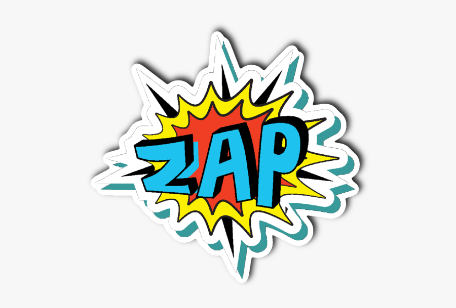 Clip Art Zap Vinyl Die Cut - Comic Book Words Png, Transparent Clipart