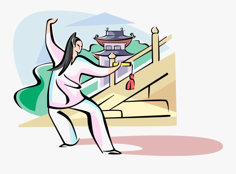 Vector Illustration Of Tai Chi Supreme Ultimate Boxing - Cartoon, Transparent Clipart