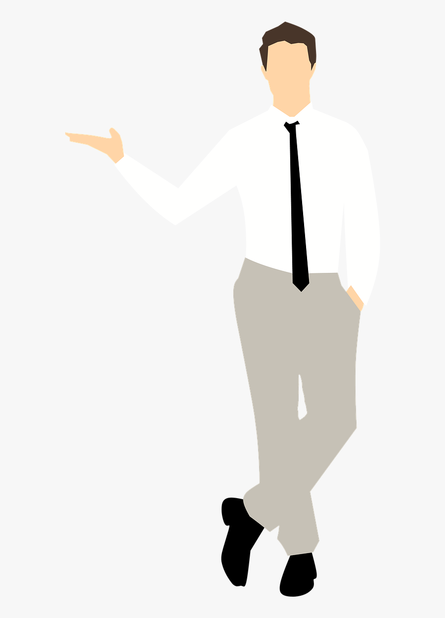 Man, Clipart Sticker, Pointing, Stand, Offer - Cartoon, Transparent Clipart