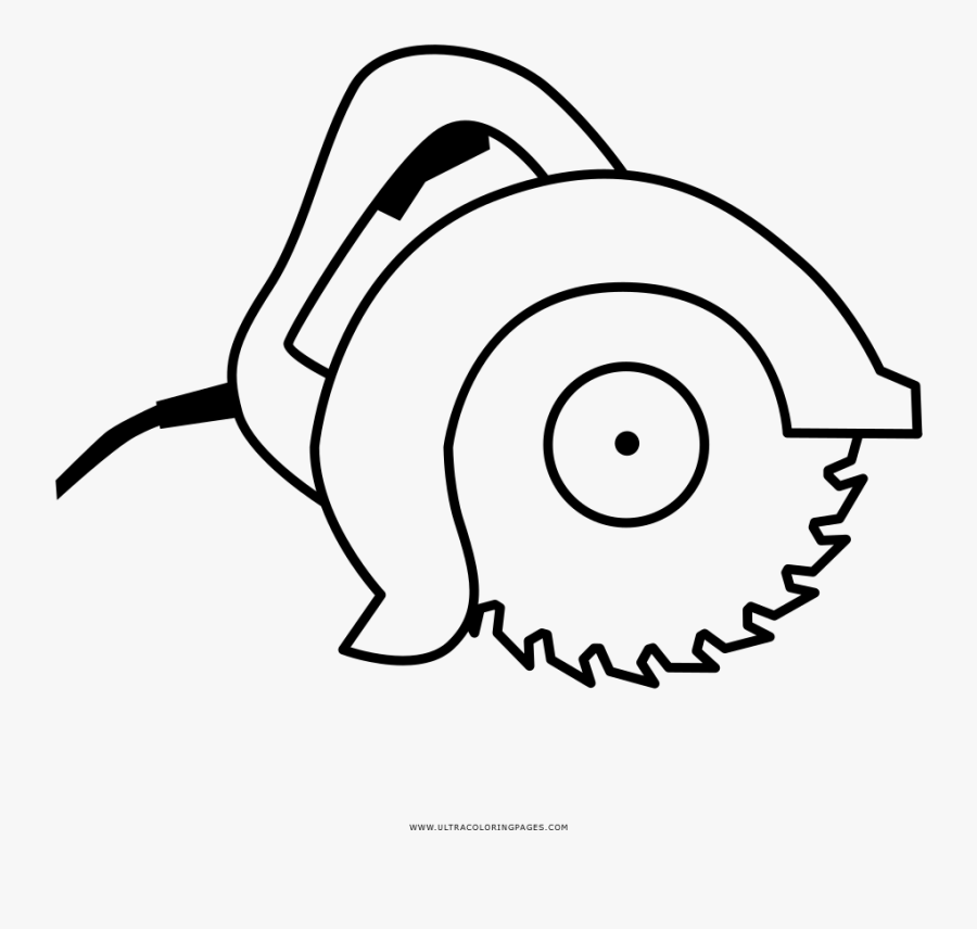 Circular Saw Coloring Page, Transparent Clipart