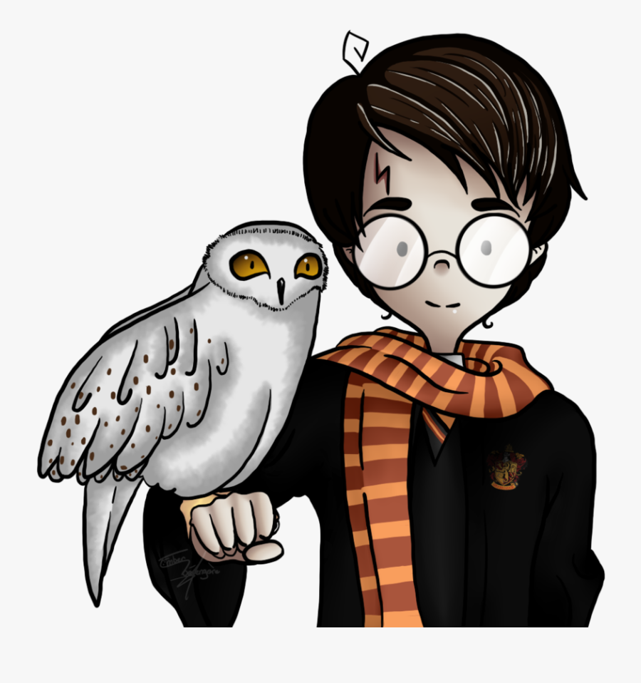 Collection Of Free Hedwig Drawing Creature Magical - Harry Potter And Owl Drawing, Transparent Clipart