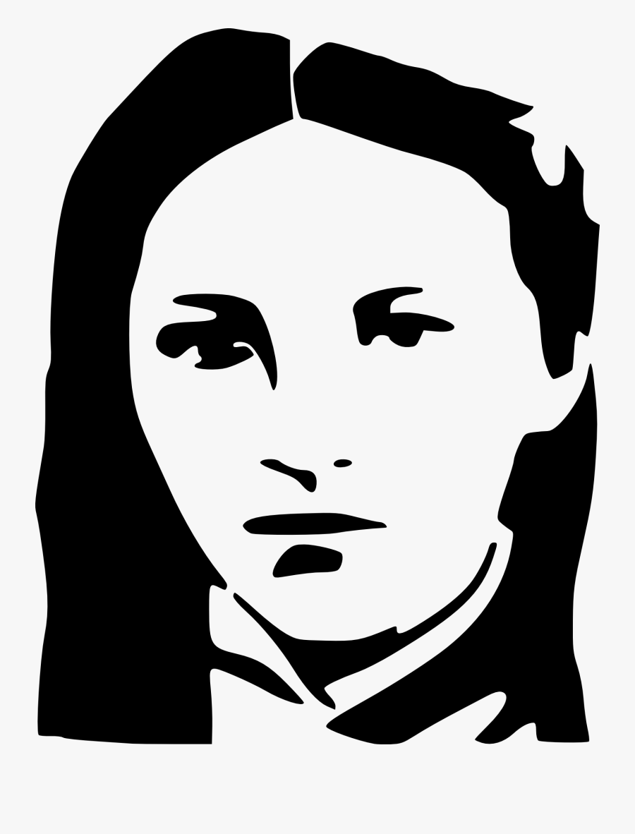 Vera Zasulich - Young Woman Face Black And White Drawing, Transparent Clipart