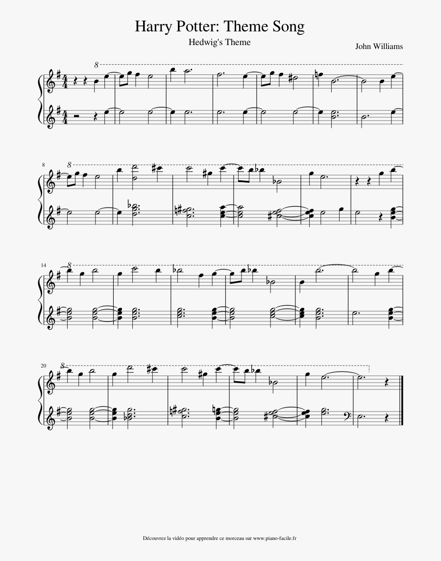 Transparent Hedwig Png - Harry Potter Sheet Music Bells, Transparent Clipart
