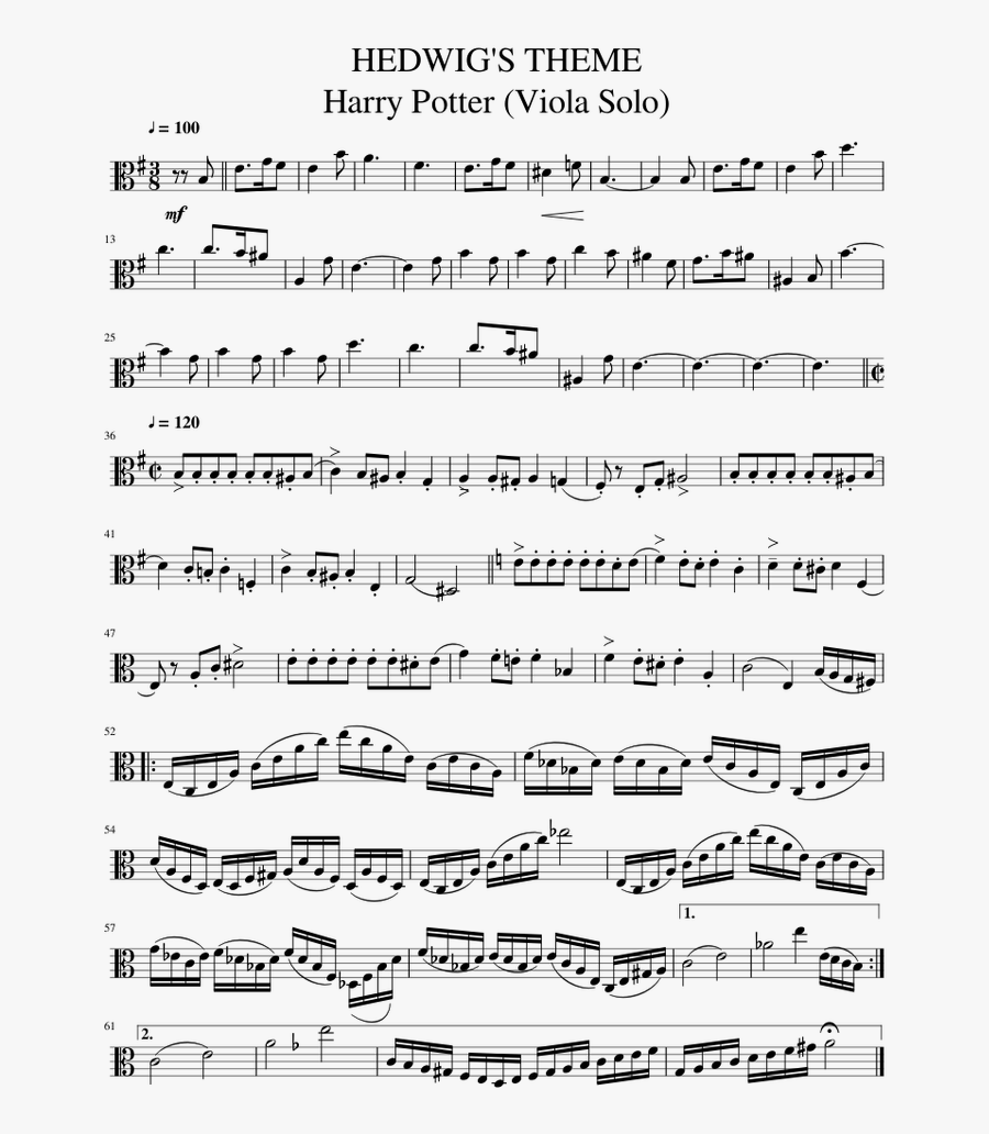Hedwig S Theme - Hedwig's Theme Viola Solo, Transparent Clipart