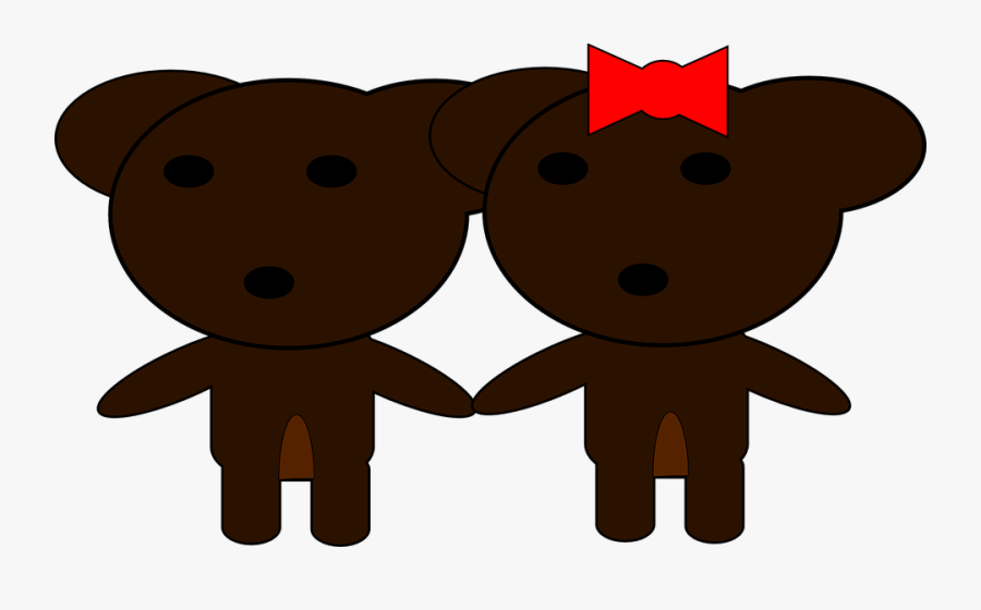 Couple, Team, Friends, Bff, Teddy, Bears, Teddy Bears - Couple Teddy Bear Kartun Png, Transparent Clipart
