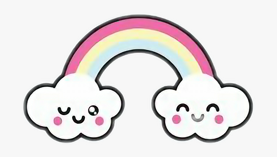 #rainbow #regenbogen #friends #bff #unicorn #einhorn - Nube Kawaii Con Arcoiris Png, Transparent Clipart