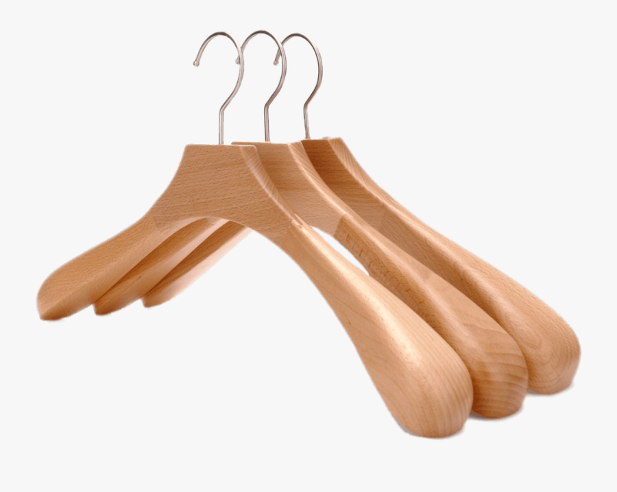 Set Of Wooden Clothes Hangers - Clothes Hanger, Transparent Clipart