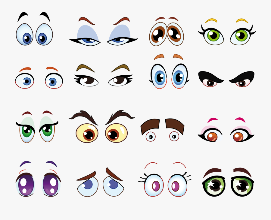 Transparent Cute Eyes Png - Draw Cartoon Animal Eyes, Transparent Clipart