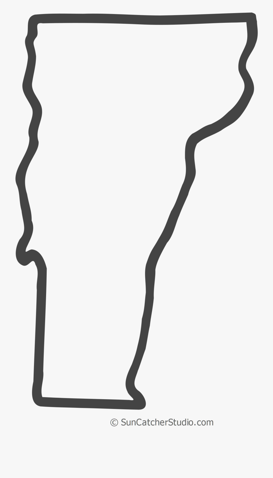 Free Vermont Outline With Home On Border, Cricut Or, Transparent Clipart