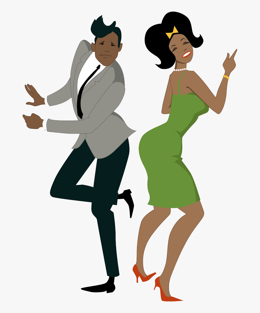 1960s 1950s Dance Twist - African American Couple Dancing Clipart, Transparent Clipart
