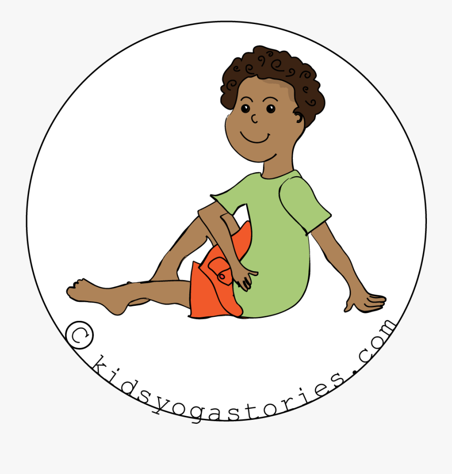 Seated Twist Pose For Kids Clipart , Png Download - Cartoon, Transparent Clipart