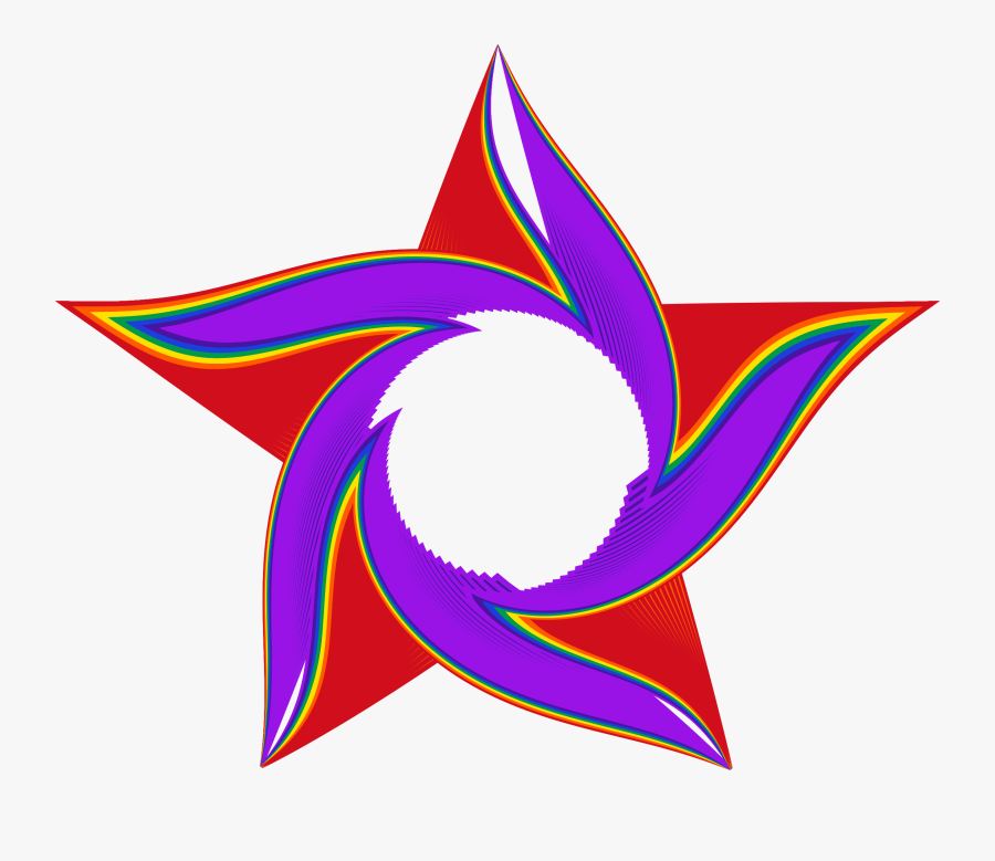 Twisted Rainbow Star Clip Arts - Twisted Star, Transparent Clipart