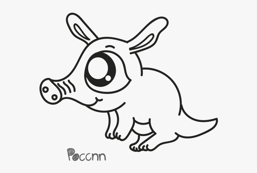 Lineart Aardvark - Cerdo Hormiguero Dibujo, Transparent Clipart