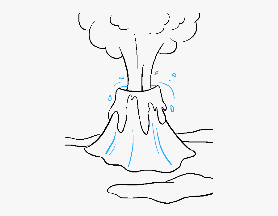How To Draw Volcano - Illustration, Transparent Clipart