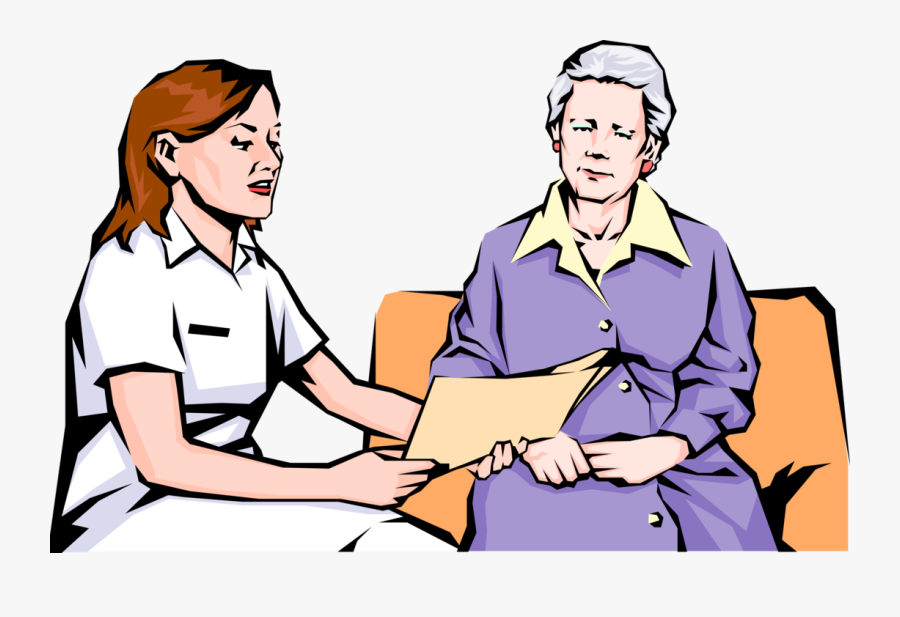 Nurse Reviews Results Vector Image Illustration Of - Patient And Nurse Interaction, Transparent Clipart