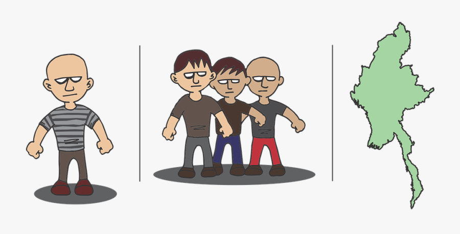 Man, Men, Bad, Bald, Male, Young, People - Male Bad Guy Cartoon, Transparent Clipart