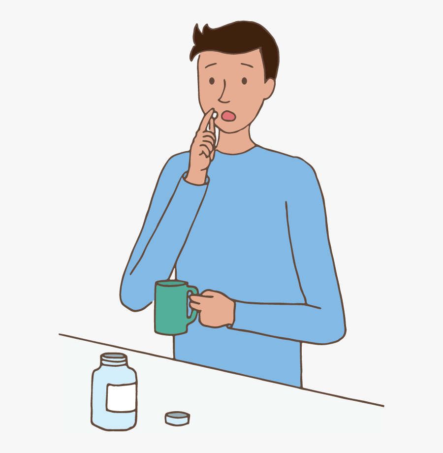 A Man Takes Medicine - Minum Obat Clipart, Transparent Clipart