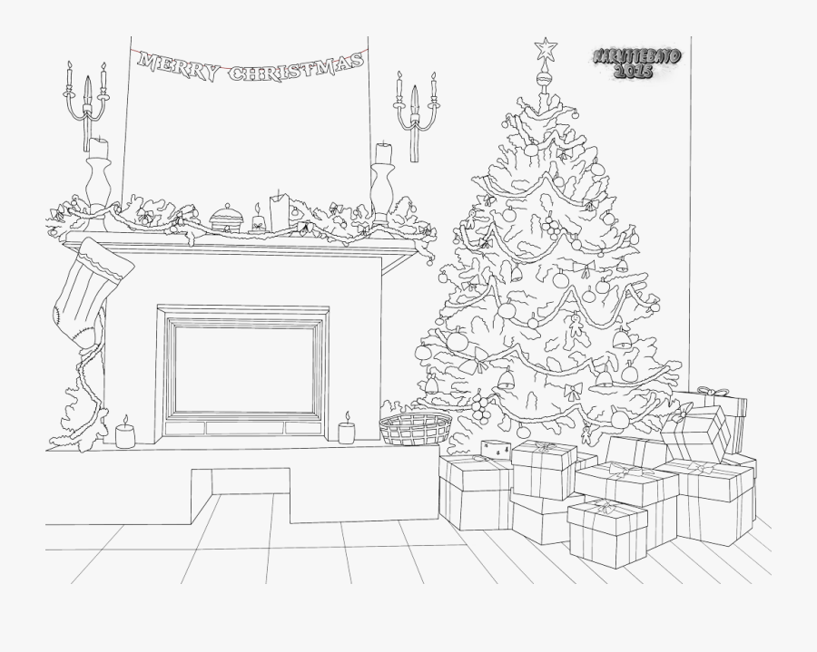 Christmas Eve Services Lineart - Line Art, Transparent Clipart