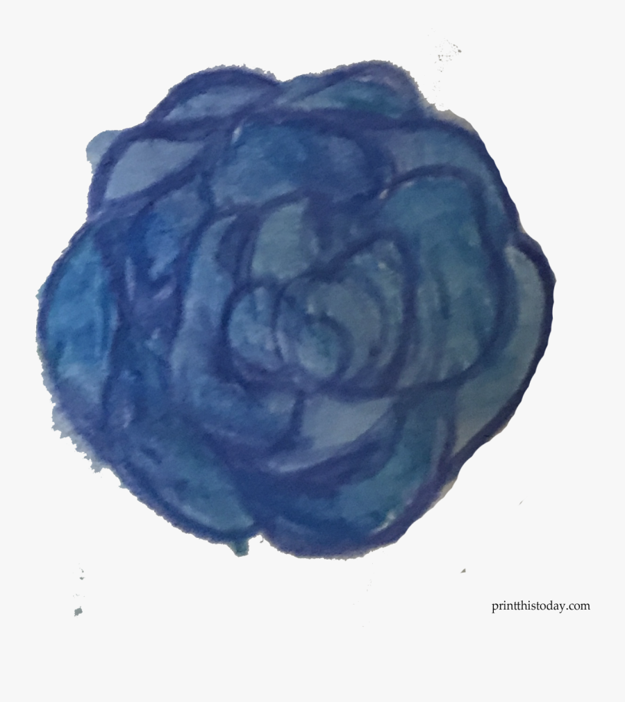 Blue Water Color Rose - Watercolor Paint, Transparent Clipart