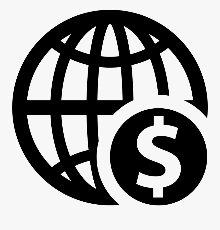 Globe Sphere Graph With Dollar Sign - Dollar Sign Png Grey, Transparent Clipart