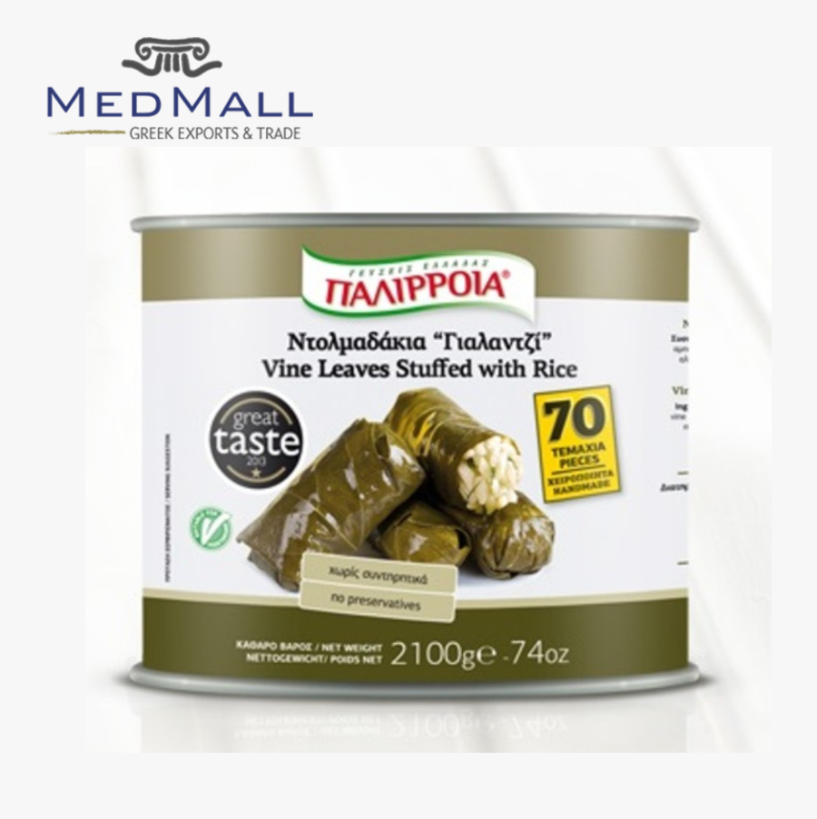 Private Label Vine Leaves With Rice & Herbs - Palirria, Transparent Clipart